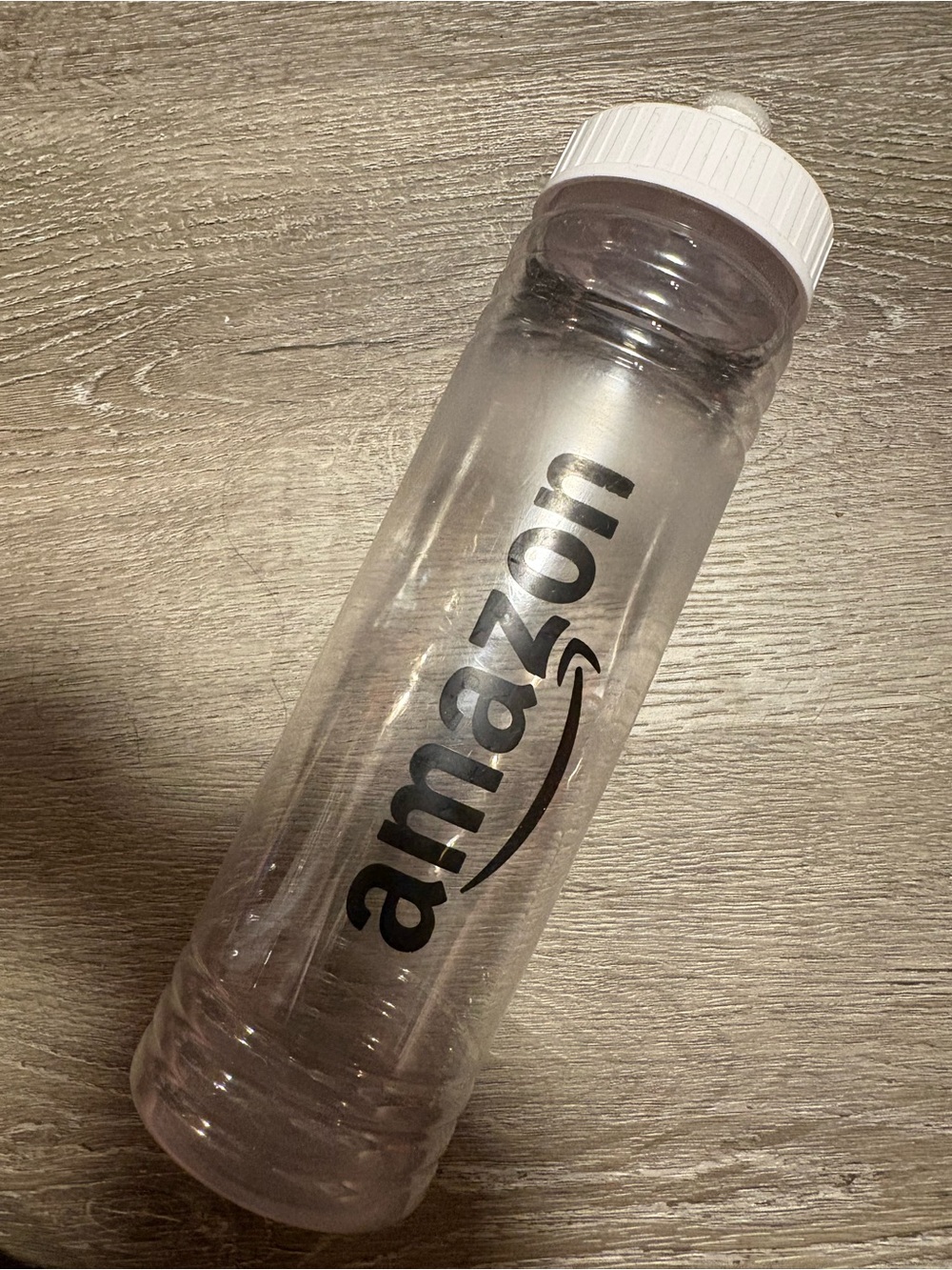 Amazon Clear Plastic Water Bottle with White Cap